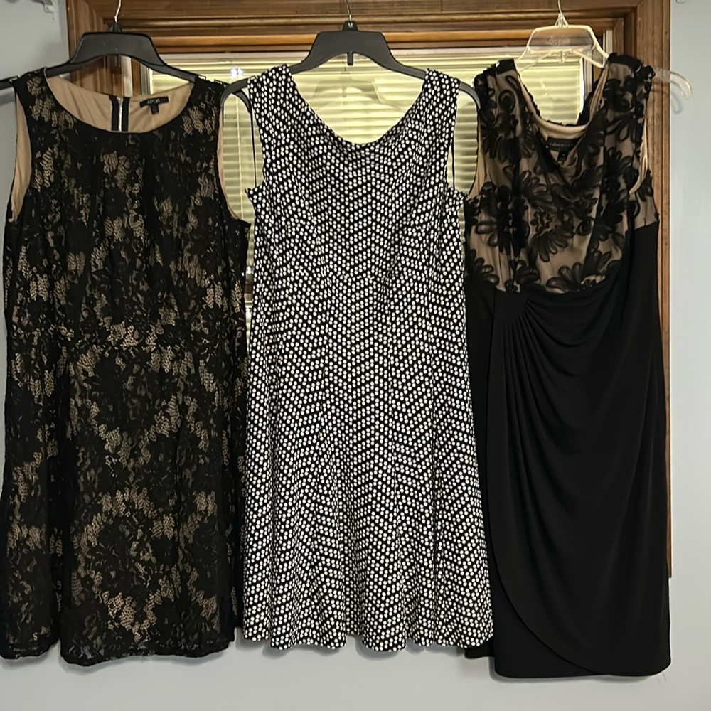 Lot of 3 dresses. One is New with tags other 2 were only worn once. One is a 16